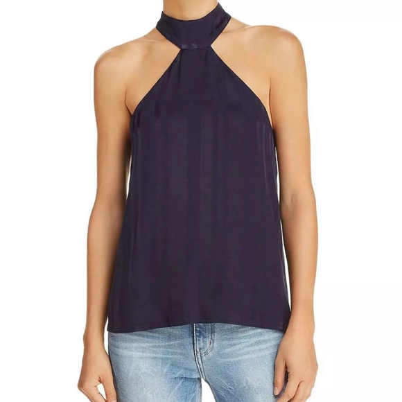 NWT Navy Striped Halter Top - Picture 1 of 2